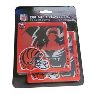 NFL Cincinnati Bengals 3D Logo Series Coaster -Set of 2 -YouTheFan